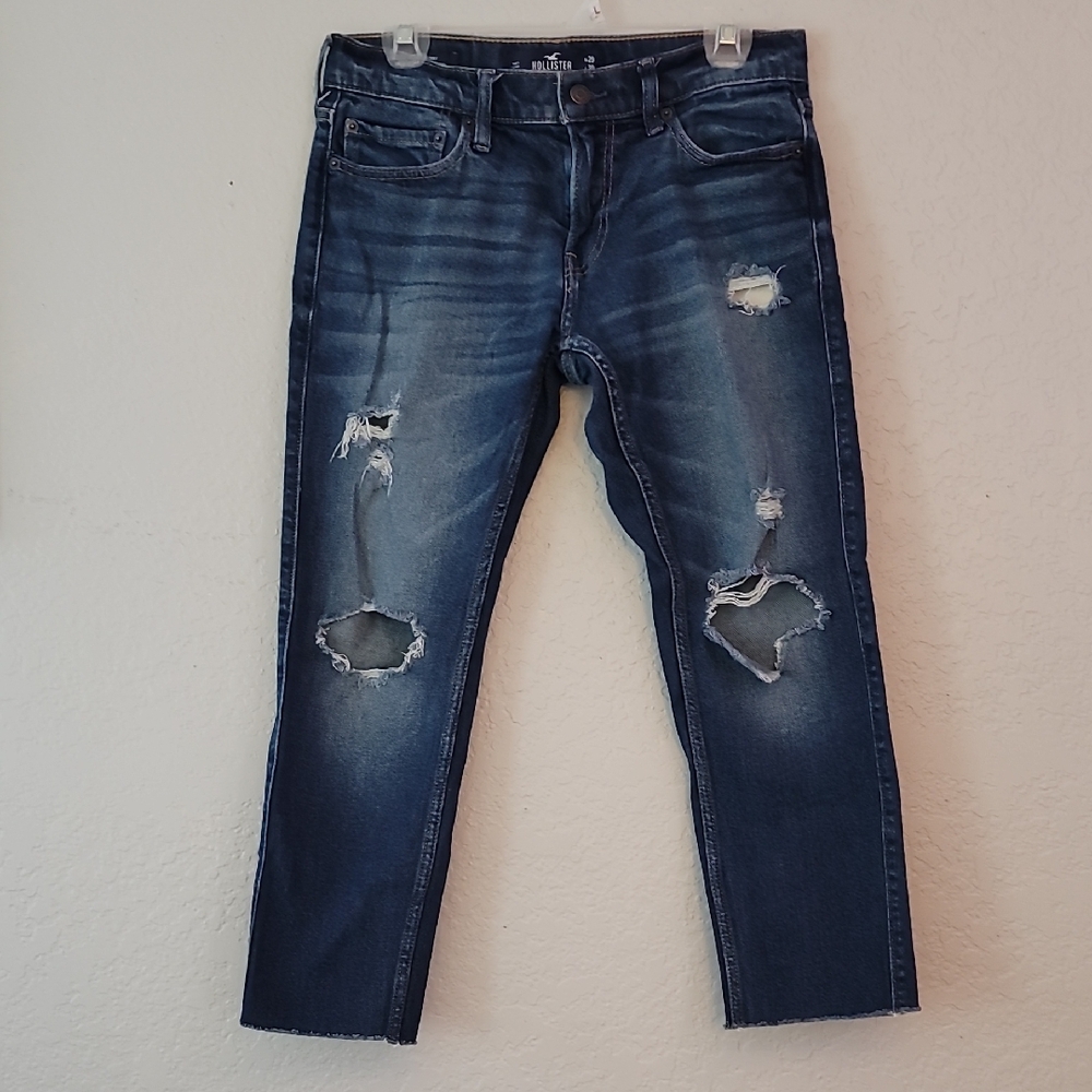Woman's Holister Distressed Blue Jeans